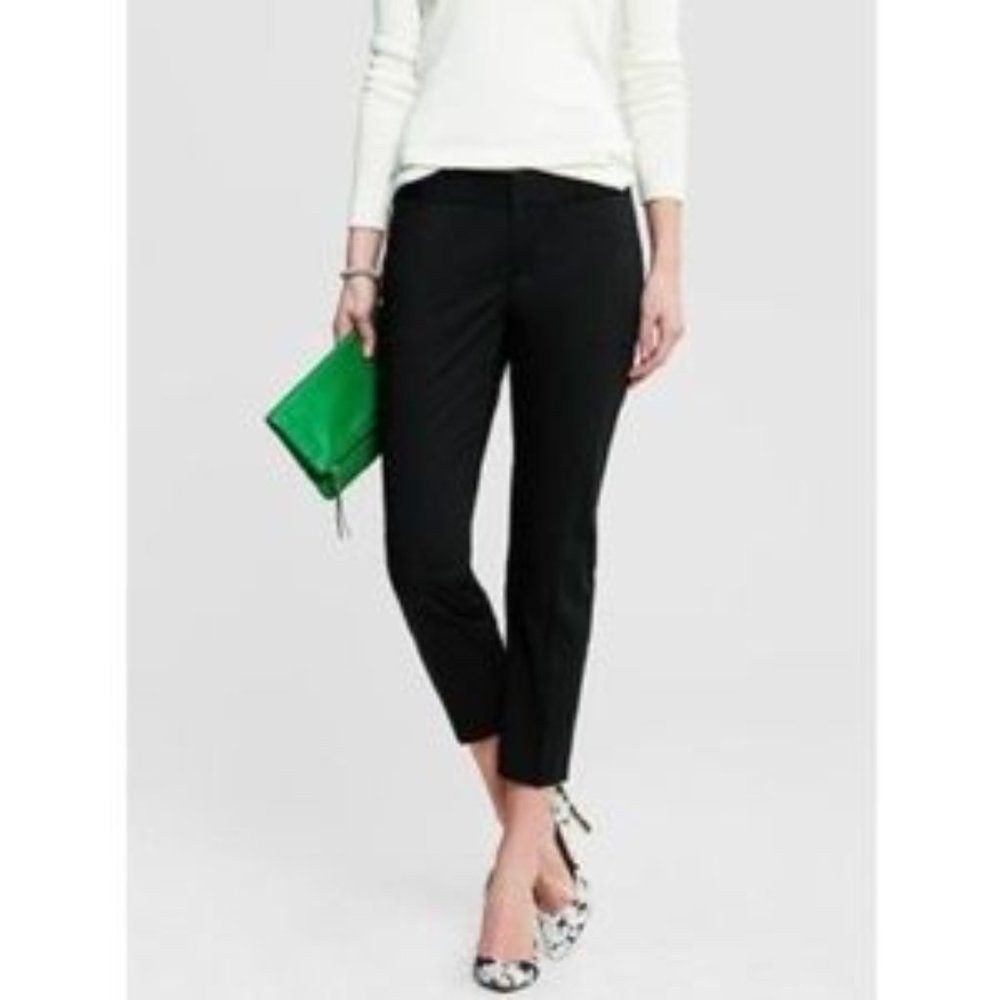 Banana Republic Hampton Fit Black Crop Pants